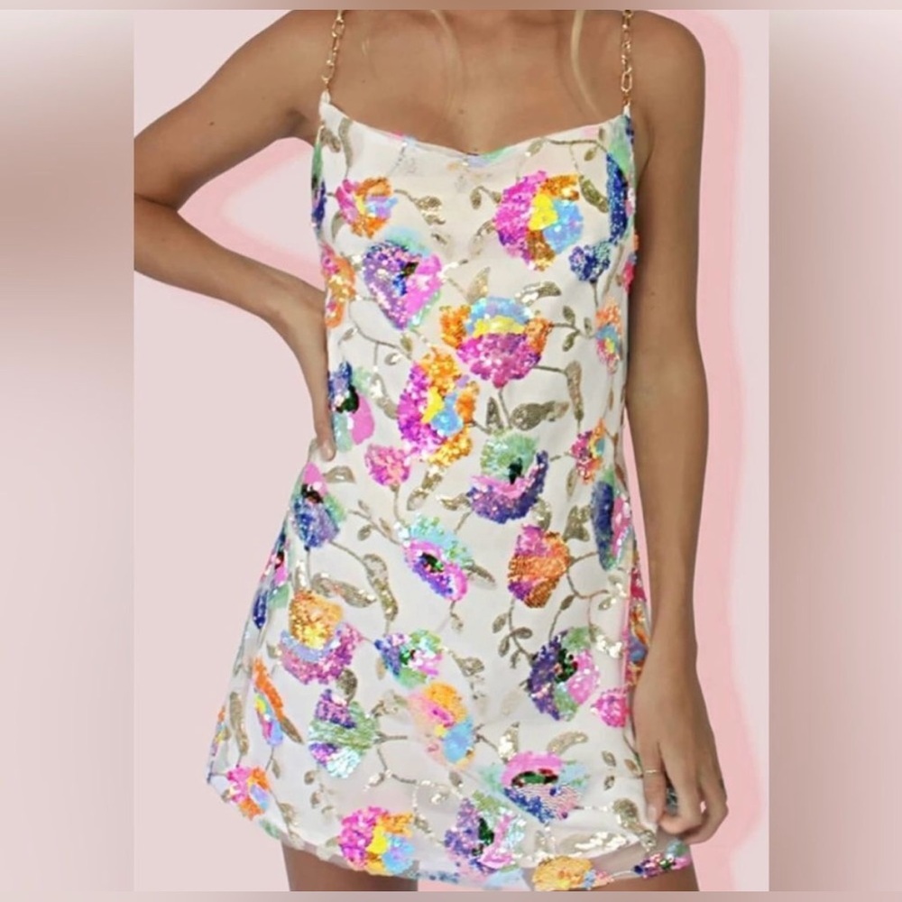 NWT Sisters The Label Kitty Slip Mini Dress
- Tropical White & Pearl Silk